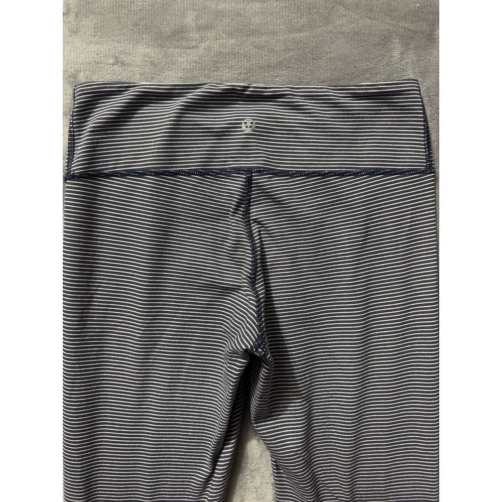 Lululemon Women's Wunder Under Pant Super Stripe Cadet Blue White Size 6 - Picture 4 of 9